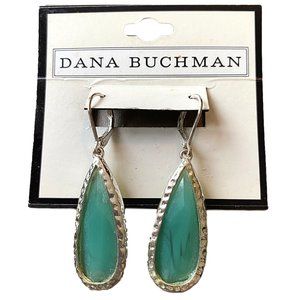 Dana Buchman Green and Gold Drop Earrings  NEW